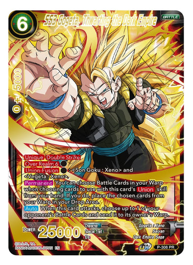 SS3 Gogeta, Thwarting the Dark Empire - P-308 - Rare (Gold Stamped) available at 401 Games Canada