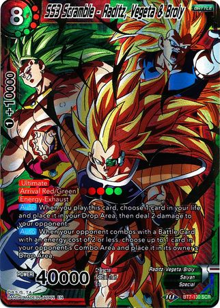 SS3 Scramble - Raditz, Vegeta & Broly - BT7-130 - Secret Rare available at 401 Games Canada