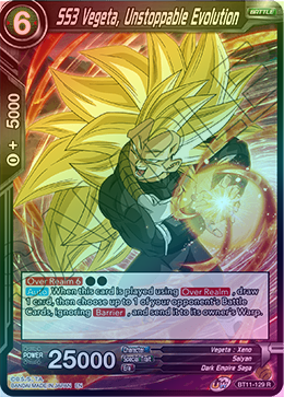 SS3 Vegeta, Unstoppable Evolution - BT11-129 - Rare (FOIL) available at 401 Games Canada