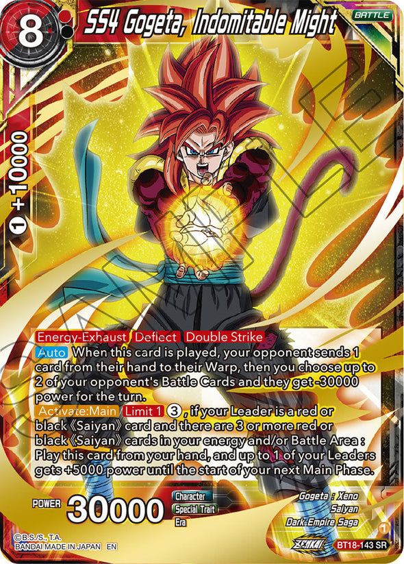 SS4 Gogeta, Indomitable Might - BT18-143 - Super Rare available at 401 Games Canada