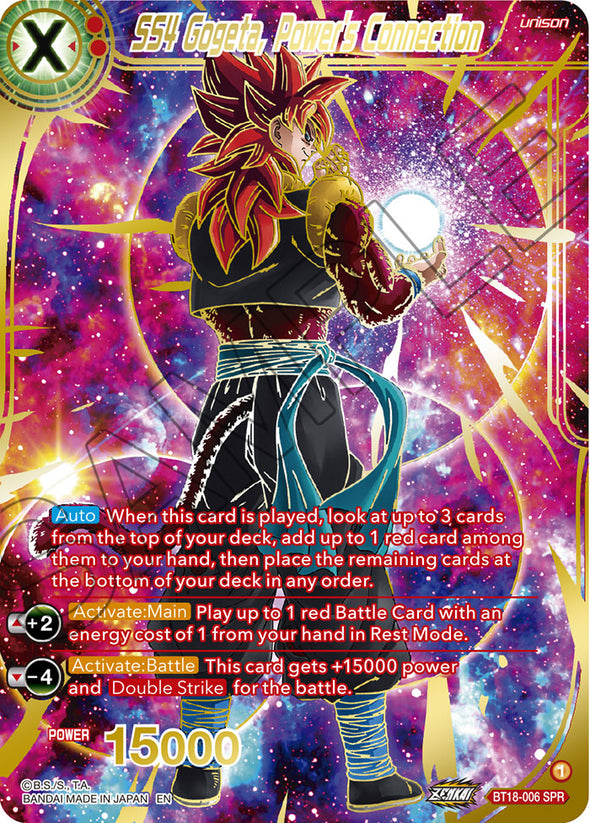 SS4 Gogeta, Power's Connection - BT18-006 - Special Rare available at 401 Games Canada