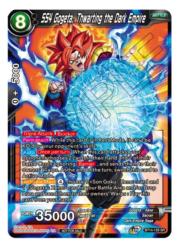 SS4 Gogeta, Thwarting the Dark Empire - BT14-129 - Super Rare (Buy A Box Promo) available at 401 Games Canada