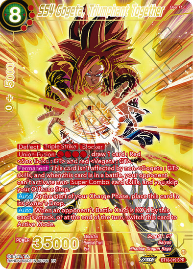 SS4 Gogeta, Triumphant Together - BT18-019 - Special Rare available at 401 Games Canada