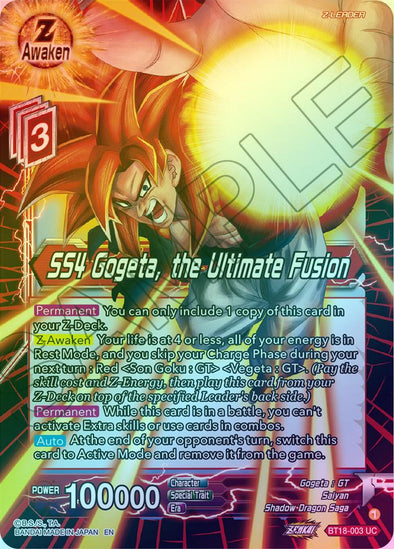 SS4 Gogeta, the Ultimate Fusion - BT18-003 - Uncommon (Foil) available at 401 Games Canada