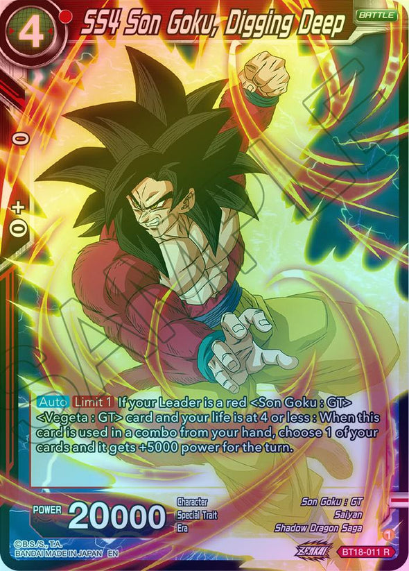 SS4 Son Goku, Digging Deep - BT18-011 - Rare (Foil) available at 401 Games Canada