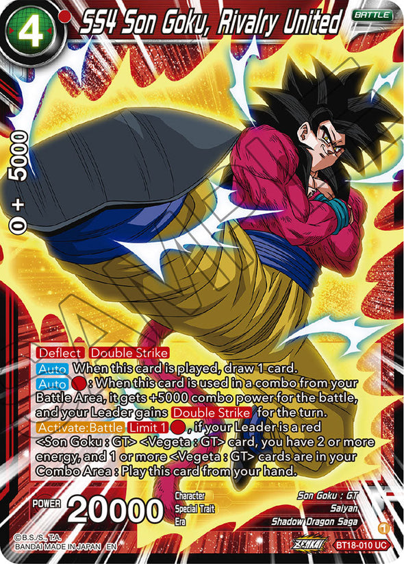 SS4 Son Goku, Rivalry United - BT18-010 - Uncommon available at 401 Games Canada