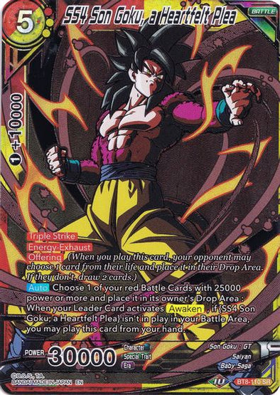 SS4 Son Goku, a Heartfelt Plea - BT8-110 - Super Rare (Collector's Selection Vol. 1) available at 401 Games Canada