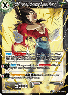 SS4 Vegeta, Supreme Saiyan Power - BT11-124 - Super Rare (Reprint) available at 401 Games Canada