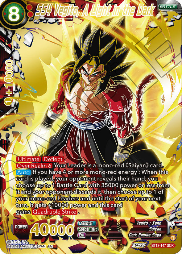 SS4 Vegito, A Light in the Dark - BT18-147 - Secret Rare available at 401 Games Canada