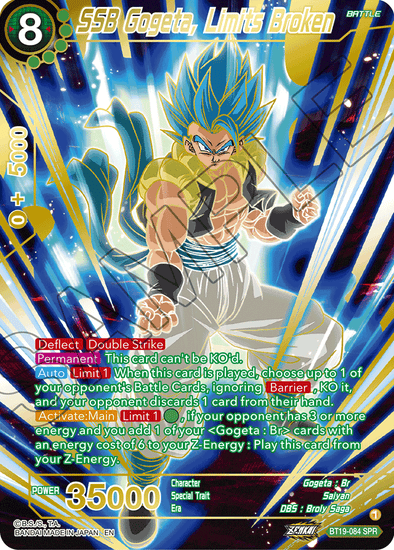 SSB Gogeta, Limits Broken - BT19-084 - Special Rare available at 401 Games Canada