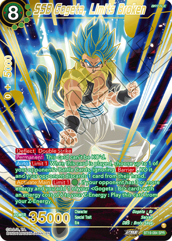 SSB Gogeta, Limits Broken - BT19-084 - Special Rare available at 401 Games Canada