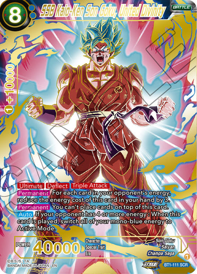 SSB Kaio-Ken Son Goku, United Divinity - BT1-111 - Secret Rare available at 401 Games Canada