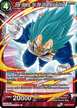 SSB Vegeta, for the Universe's Survival - BT16-012 - Rare (Foil) available at 401 Games Canada