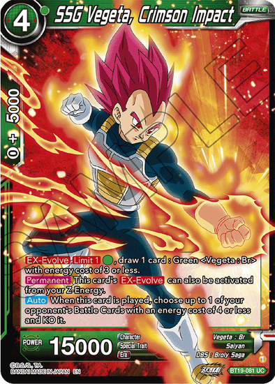 SSG Vegeta, Crimson Impact - BT19-081 - Uncommon available at 401 Games Canada