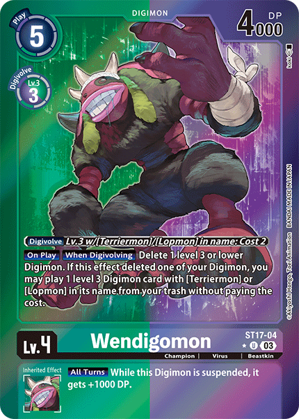 Wendigomon (Advanced Deck Set Double Typhoon Secret Pack) - ST17-04 - Uncommon