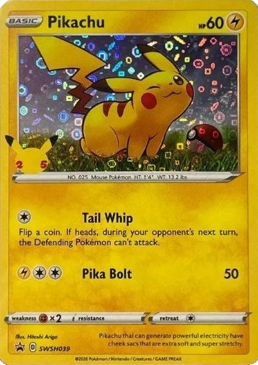 Pikachu - SWSH039 - (General Mills) Sequin Holo Promo