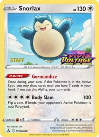 Snorlax - SWSH068 - (Staff) Pre-Release Promo