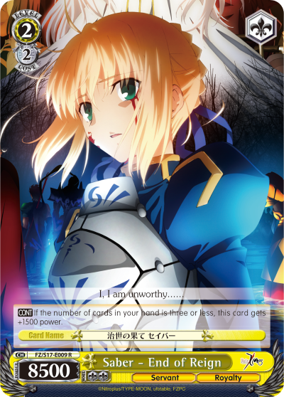 Saber - End of Reign - FZ/S17-E009 - Rare available at 401 Games Canada