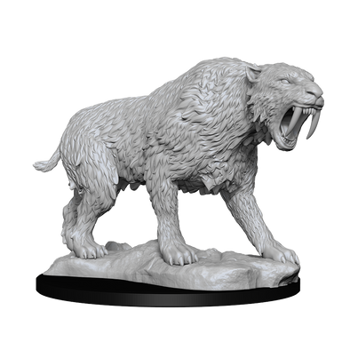 Saber-Toothed Tiger - Wizkids Deep Cuts Unpainted Minis available at 401 Games Canada