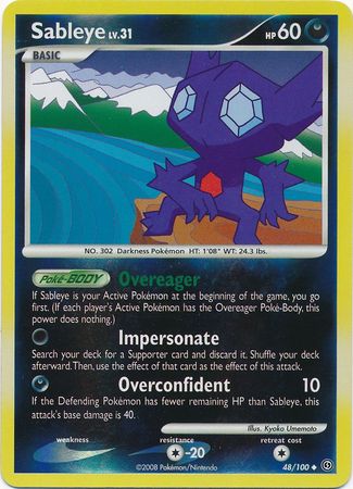 Sableye - 48/100 - Uncommon - Reverse Holo available at 401 Games Canada