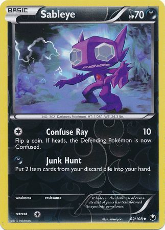 Sableye - 62/108 - Uncommon - Reverse Holo available at 401 Games Canada