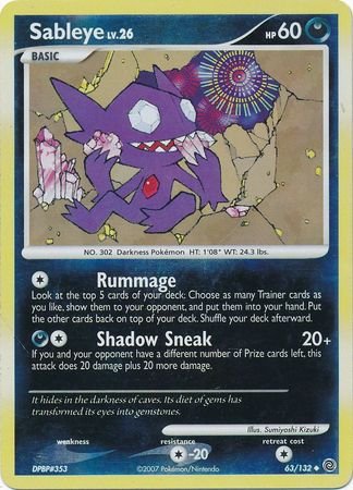 Sableye - 63/132 - Uncommon - Reverse Holo available at 401 Games Canada