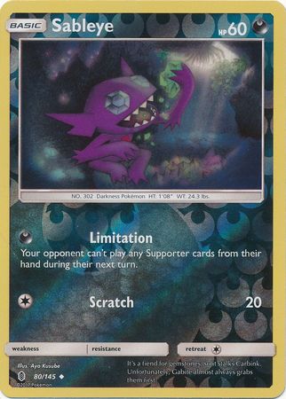 Sableye - 80/145 - Uncommon - Reverse Holo available at 401 Games Canada