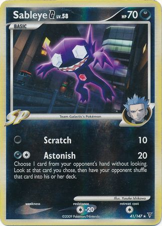 Sableye G - 41/147 - Rare - Reverse Holo available at 401 Games Canada