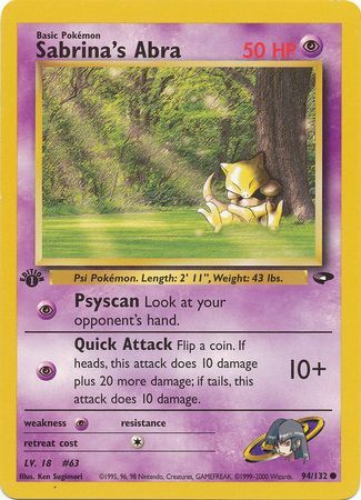 Sabrina's Abra - 94/132 - Common - 1st Edition available at 401 Games Canada