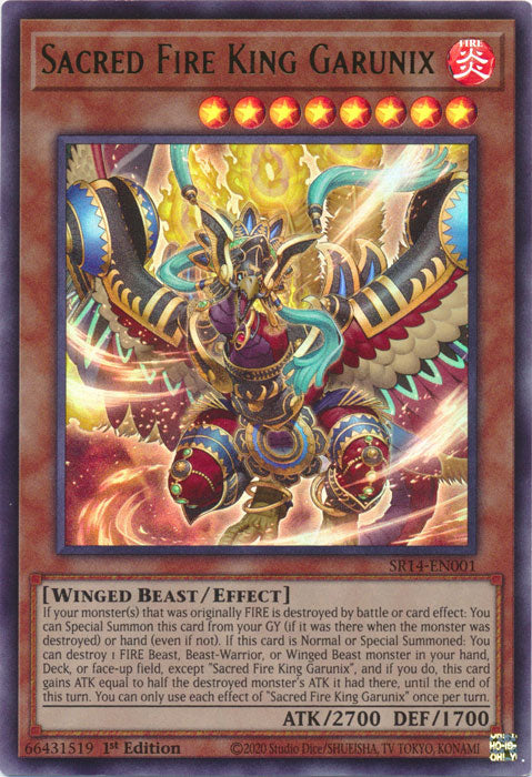 Sacred Fire King Garunix - SR14-EN001 - Ultra Rare - 1st Edition available at 401 Games Canada