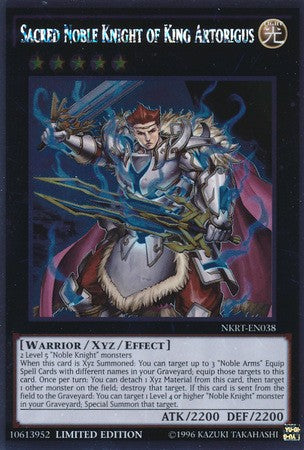 Sacred Noble Knight of King Artorigus - NKRT-EN038 - Platinum Rare - 1st Edition available at 401 Games Canada