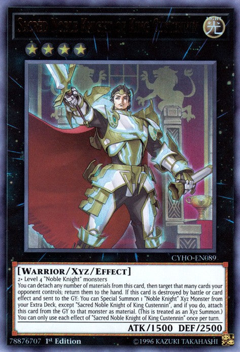 Sacred Noble Knight of King Custennin - CYHO-EN089 - Ultra Rare - 1st Edition available at 401 Games Canada