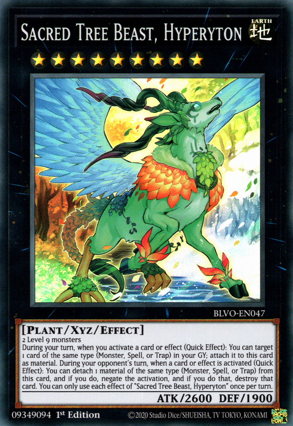 Sacred Tree Beast, Hyperyton - BLVO-EN047 - Super Rare - 1st Edition available at 401 Games Canada