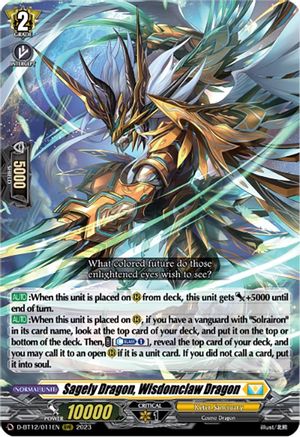 Sagely Dragon, Wisdomclaw Dragon - D-BT12/011EN - Triple Rare available at 401 Games Canada