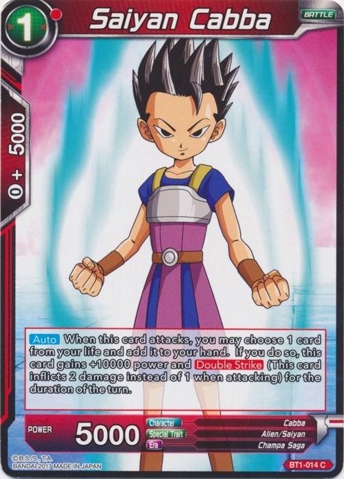 Saiyan Cabba - BT1-014 - Common (Reprint) available at 401 Games Canada