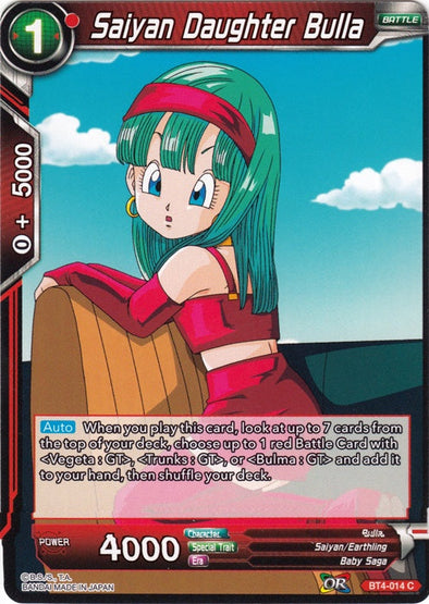 Saiyan Daughter Bulla - BT4-014 - Common (Foil) available at 401 Games Canada