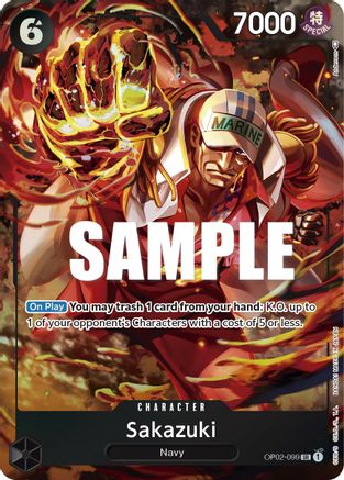 Sakazuki (Alternate Art) - OP02-099 - Super Rare available at 401 Games Canada