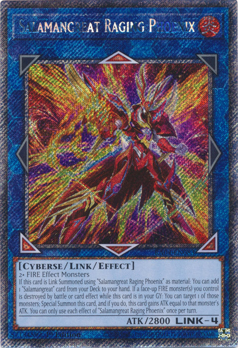 Salamangreat Raging Phoenix (Platinum Secret Rare) - RA04-EN083 - Platinum Secret Rare - 1st Edition