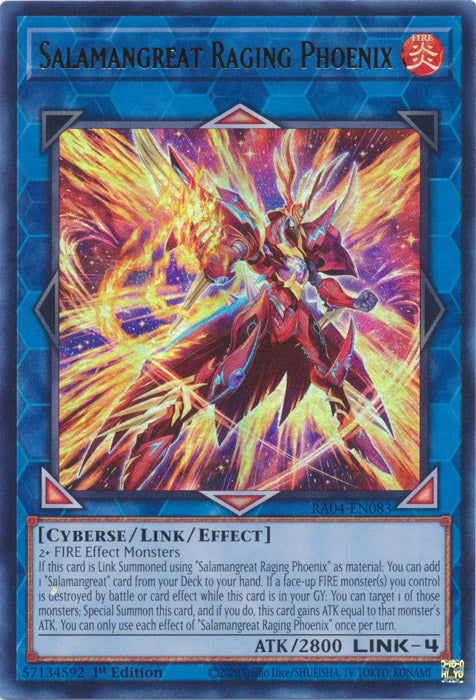 Salamangreat Raging Phoenix (UR) - RA04-EN083 - Ultra Rare - 1st Edition