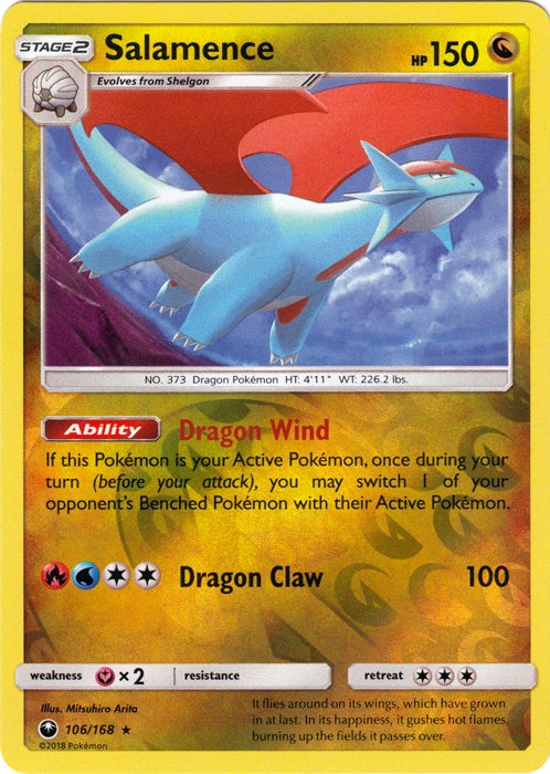 Salamence - 106/168 - Holo Rare - Reverse Holo available at 401 Games Canada