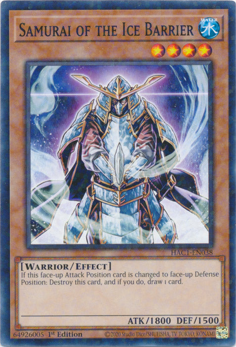 Samurai of the Ice Barrier - HAC1-EN038 - Duel Terminal Normal Parallel Rare available at 401 Games Canada