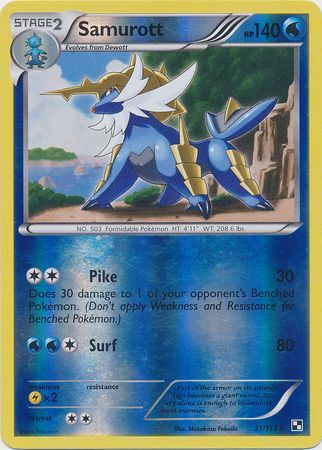 Samurott - 31/114 - Holo Rare - Reverse Holo available at 401 Games Canada