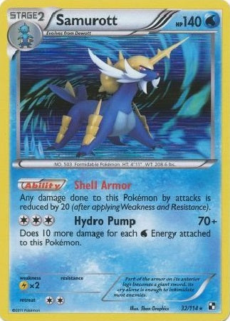 Samurott - 32/114 - Holo Rare available at 401 Games Canada