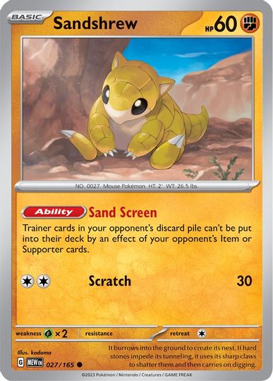 Sandshrew - 027/165 - Common available at 401 Games Canada