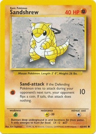 Sandshrew - 62/102 - Common - Unlimited available at 401 Games Canada