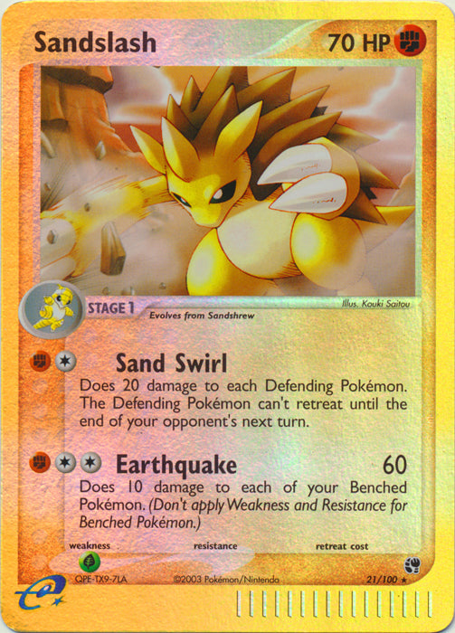 Sandslash - 21/100 - Rare - Reverse Holo available at 401 Games Canada