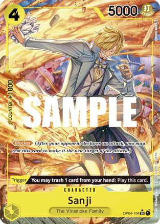 Sanji (Alternate Art) - OP04-104 - Super Rare available at 401 Games Canada