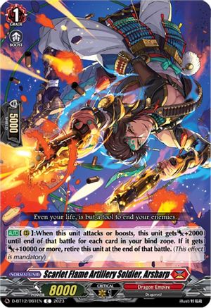 Scarlet Flame Artillery Soldier, Arsharp - D-BT12/061EN - Common available at 401 Games Canada