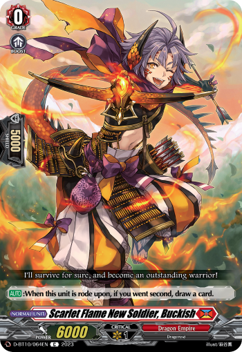 Scarlet Flame New Soldier, Buckish - D-BT10/064 - Common available at 401 Games Canada