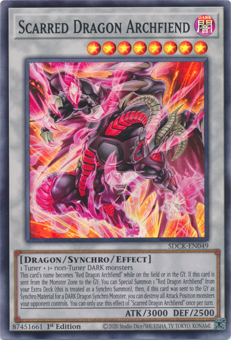 Scarred Dragon Archfiend - SDCK-EN049 - Super Rare - 1st Edition available at 401 Games Canada